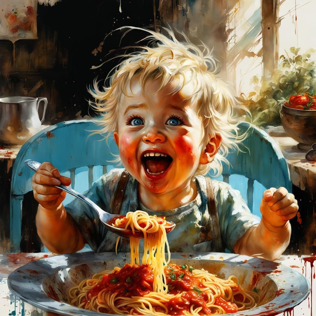 Spoonful of Spaghetti  by @Superbear