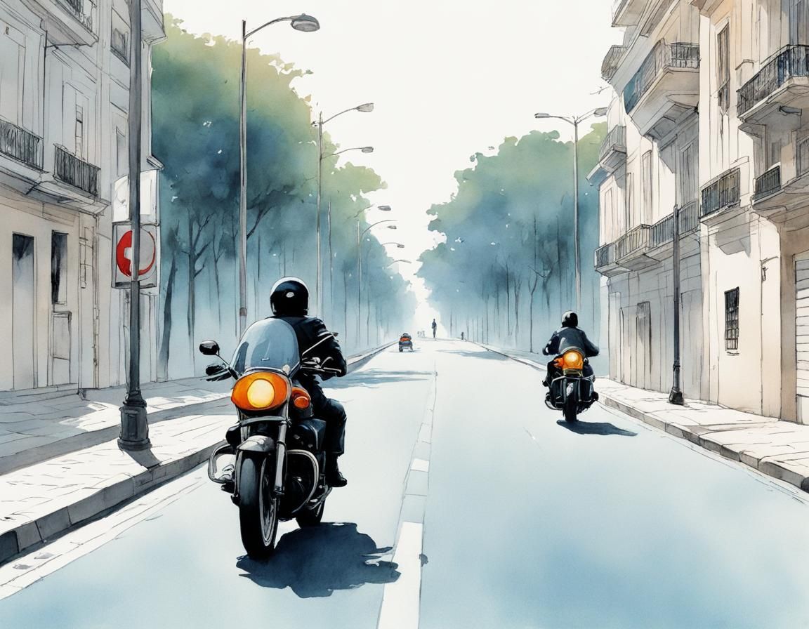 Motorcycles on the street