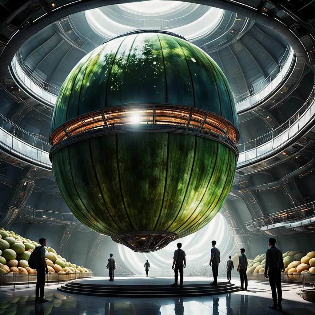 Alien Guides Boy into Spaceship of Fruit Shell Star