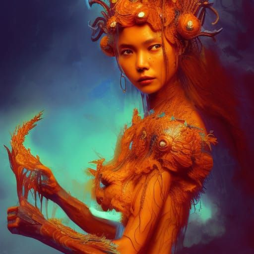 Honey Elemental Warrior (3) - AI Generated Artwork - NightCafe Creator