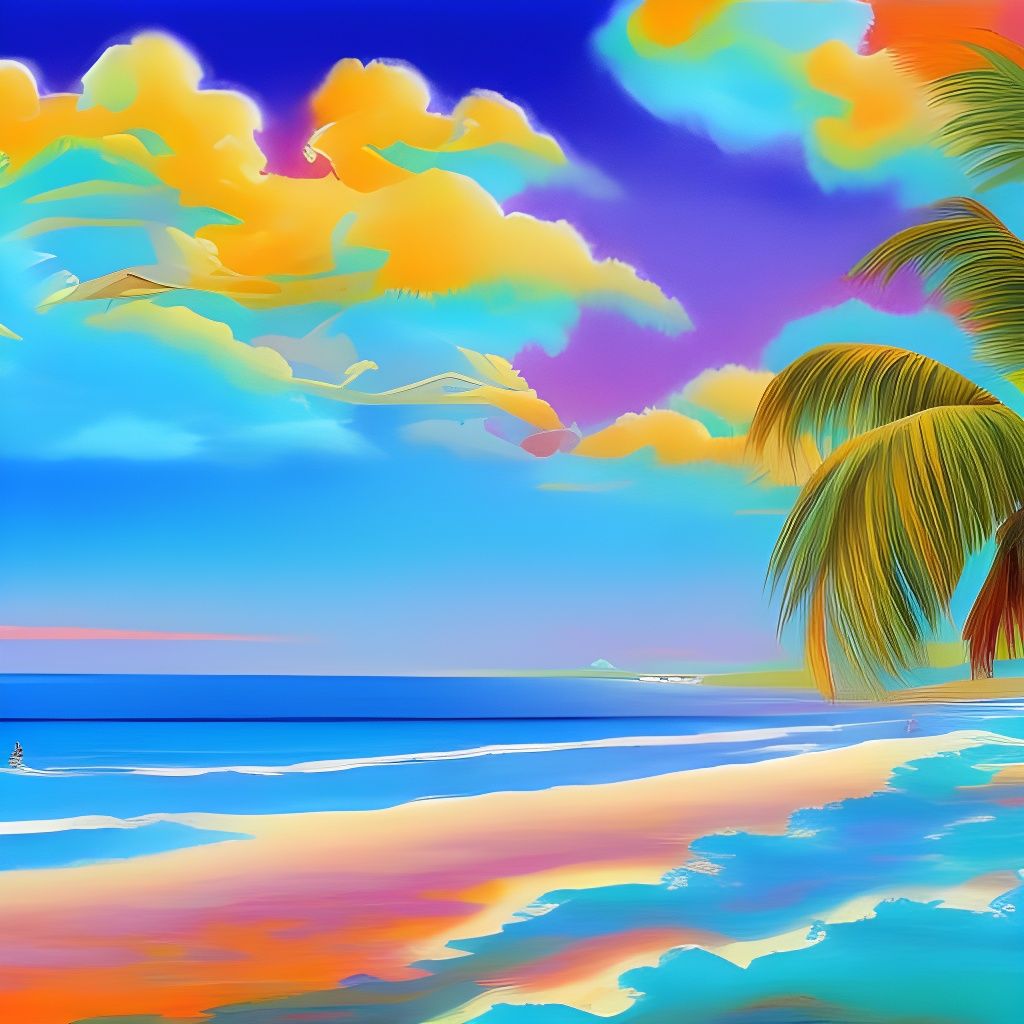 Psychedelic Beach - AI Generated Artwork - NightCafe Creator