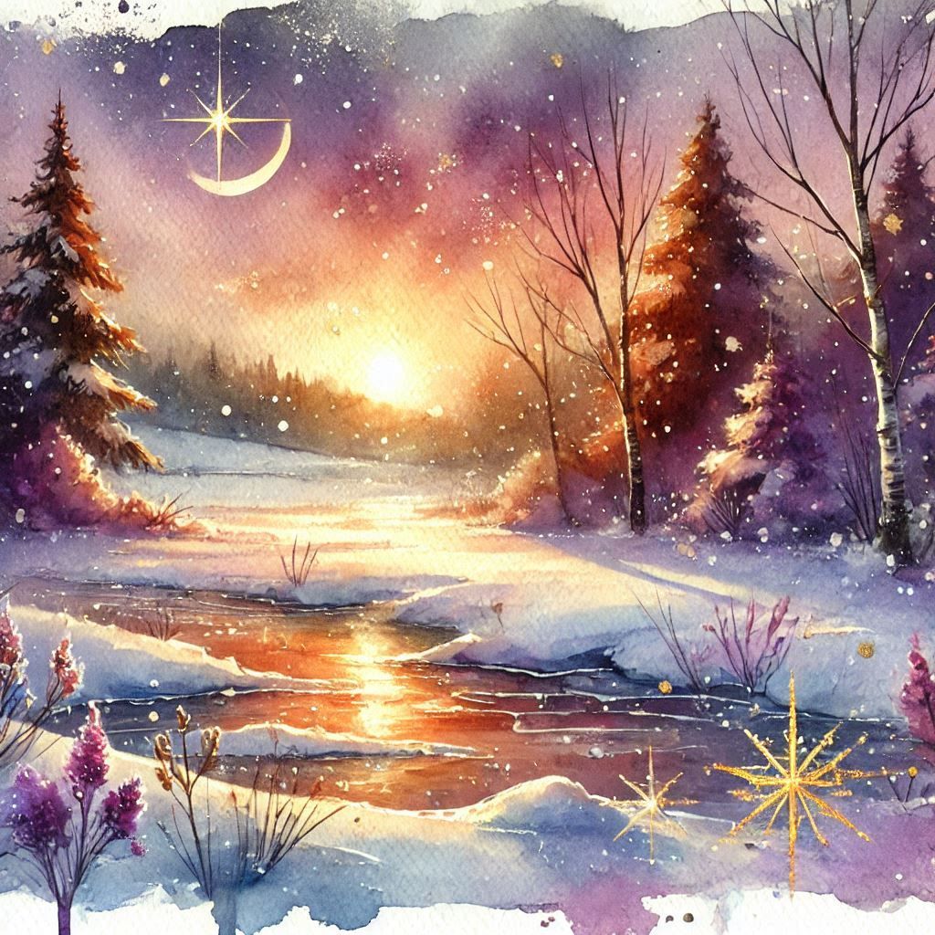 watercolor winterlandscape