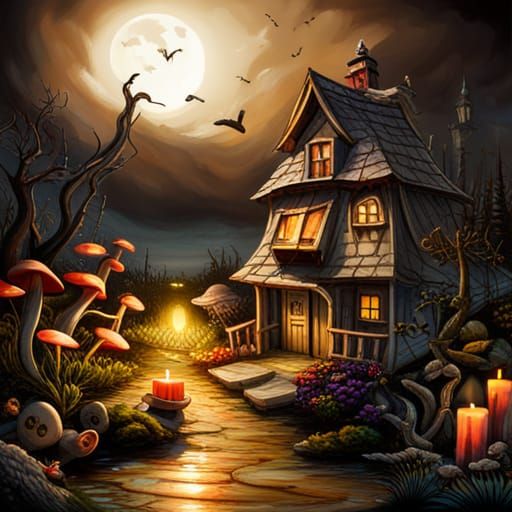 Haunted house - AI Generated Artwork - NightCafe Creator