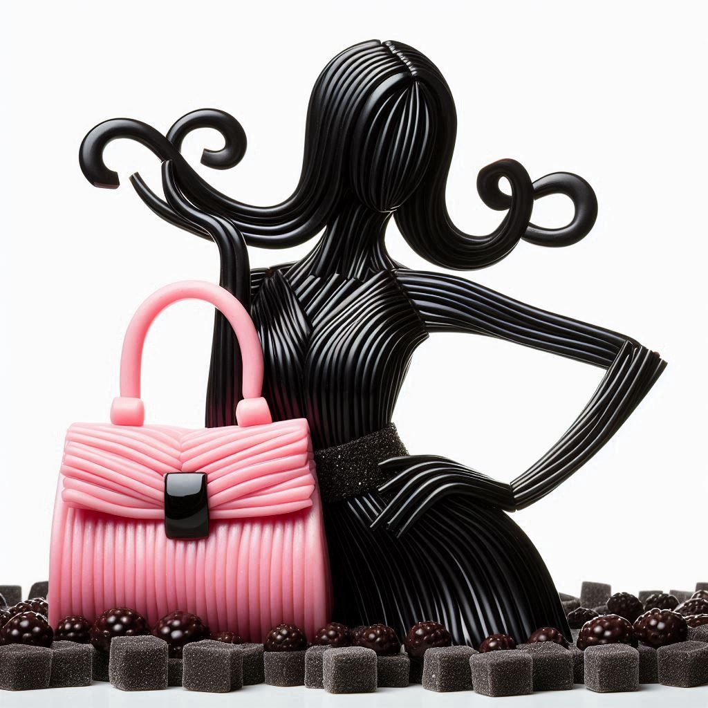 Liquorice and pink candy