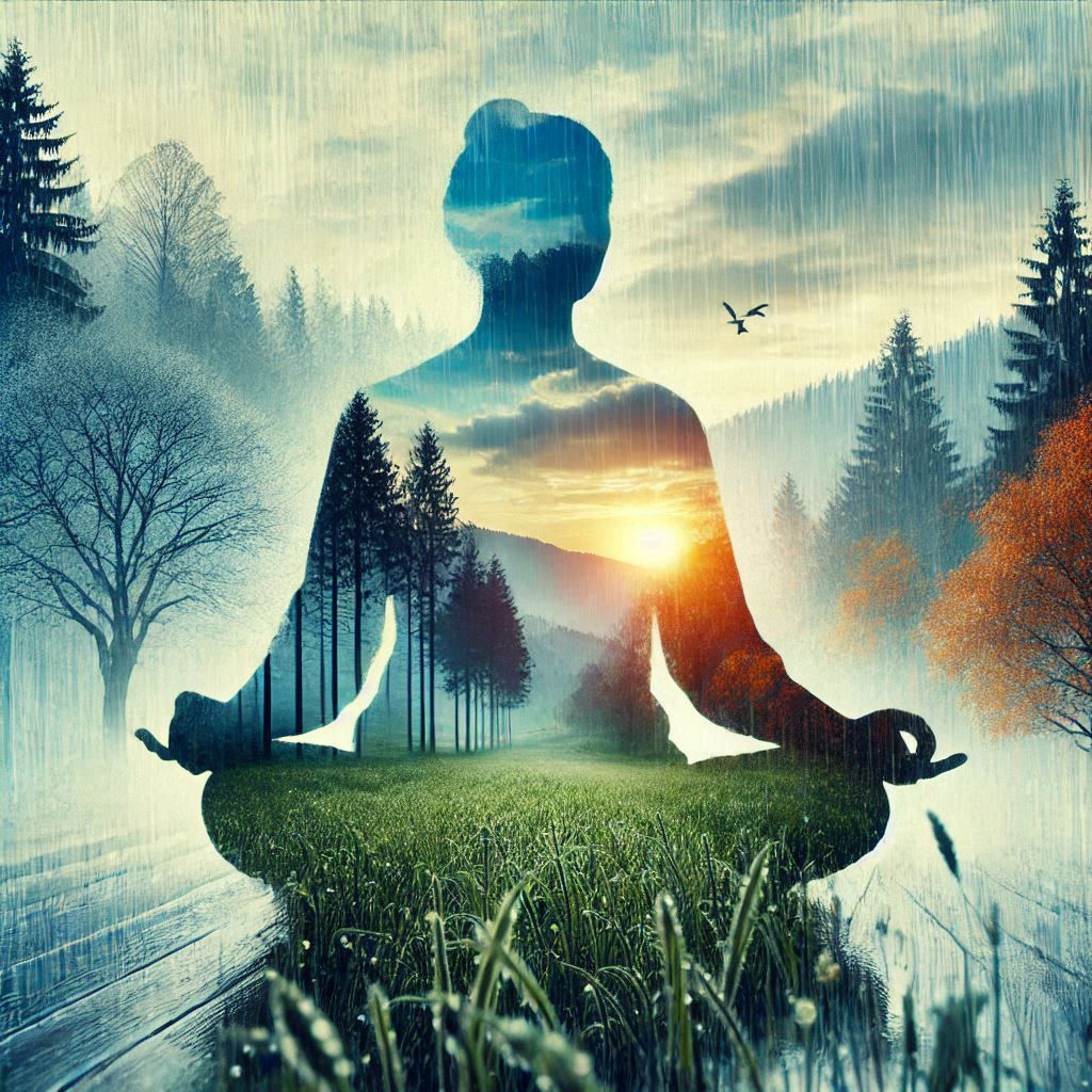 double exposure beautiful fantasy DALL-E 3 portrait landscape..
