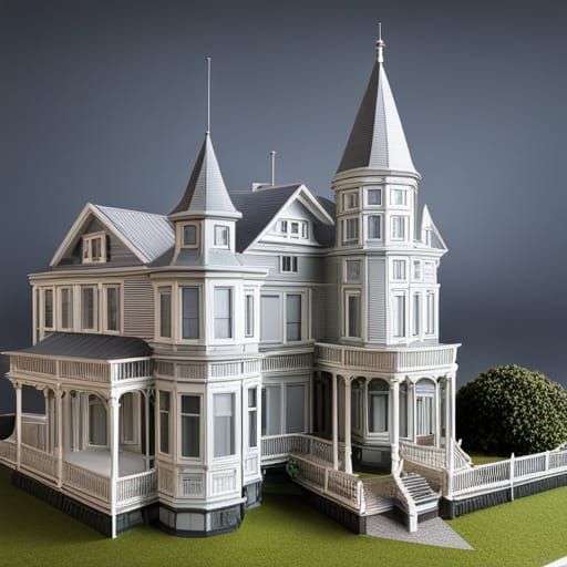 Plastic model of a Victorian haunted house