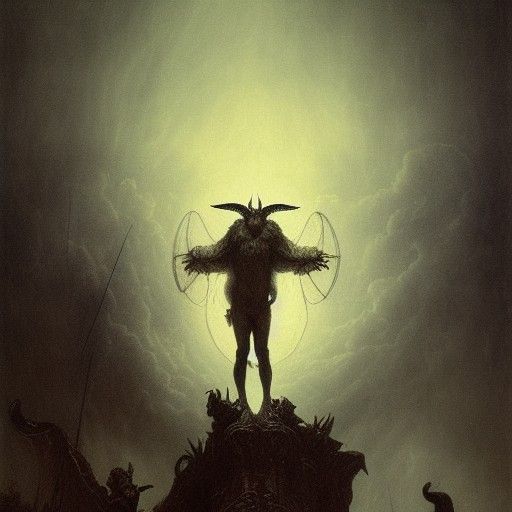 Lord Baphomet standing among wild life