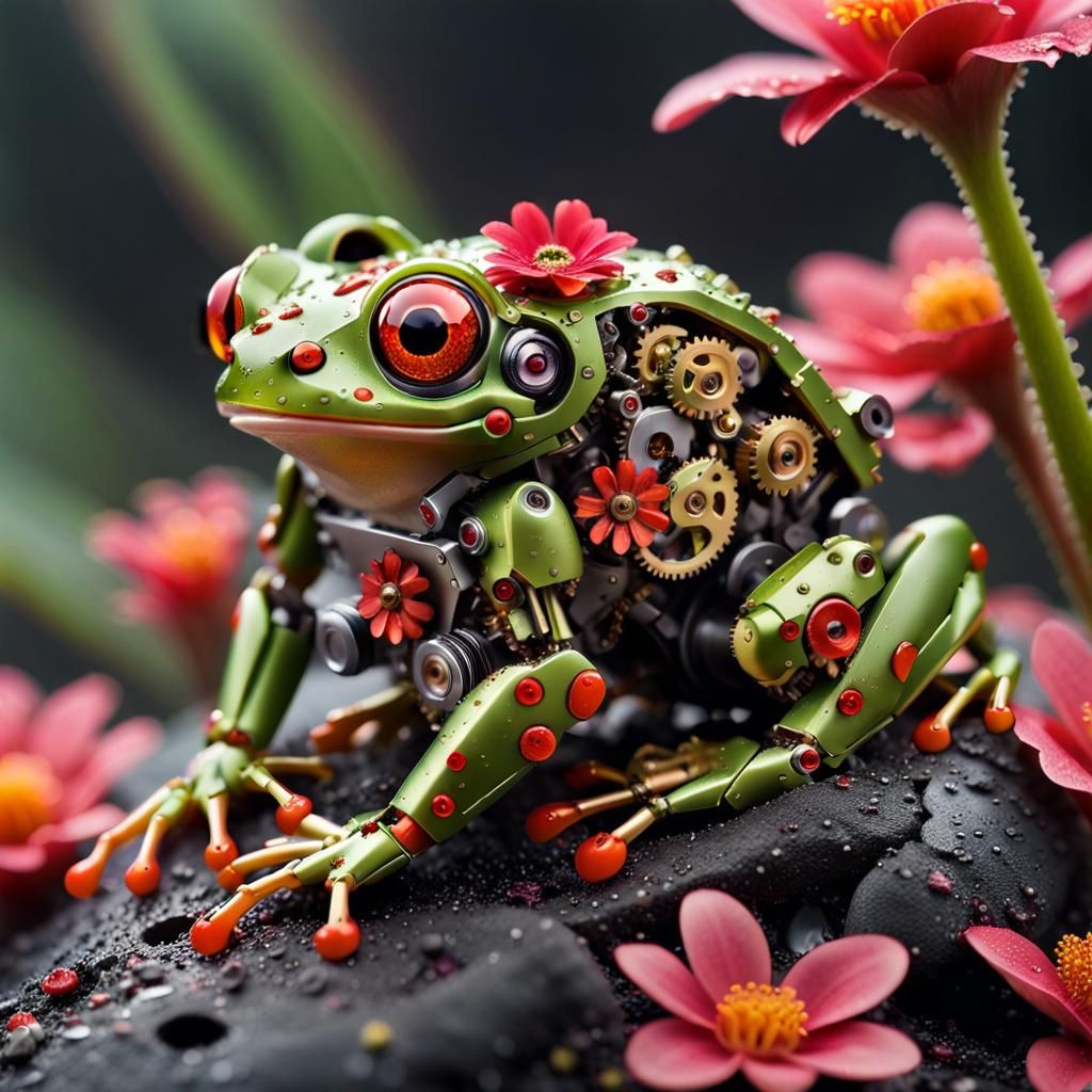 Robotic Froggie  by @Bellemia