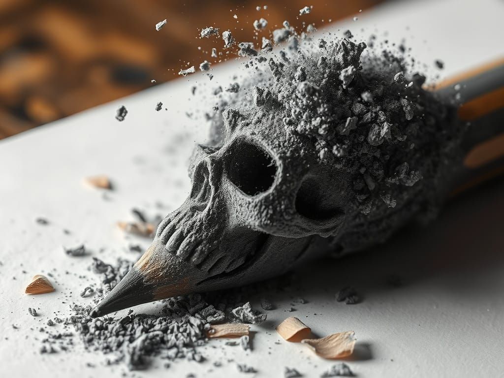 Graphite skull pencil  by @forge4ward