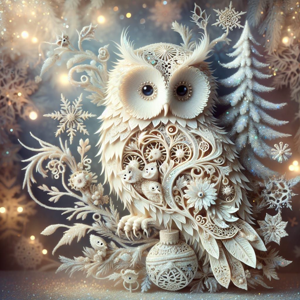 Christmas owl  by @420Icequeen