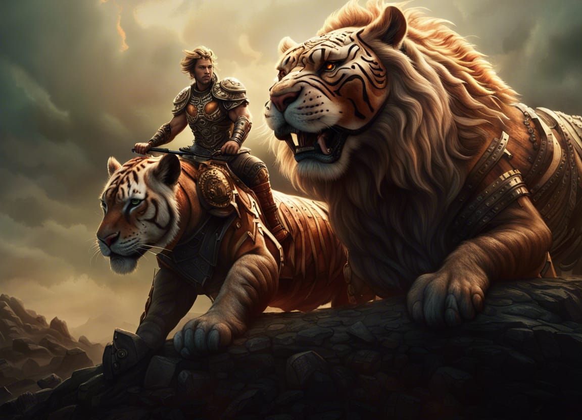 The Tamer of Giant Felines  by @Higor Poli