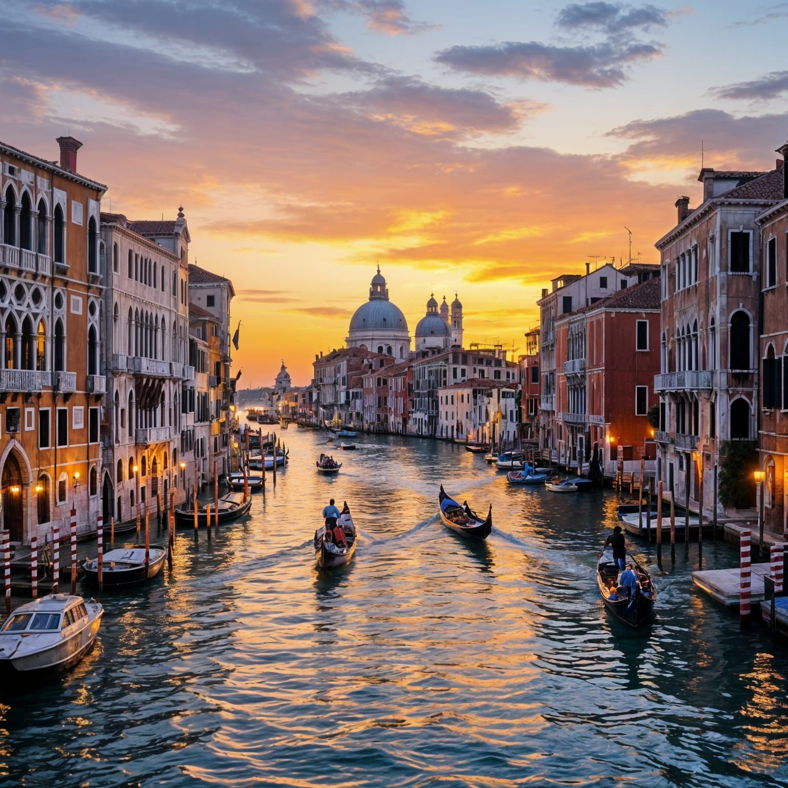 The waterways of Venice, at sunset.  by @undefined