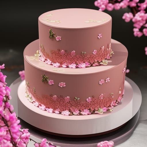 Sakura cake, distinct lighting, detailed matte painting, dee...