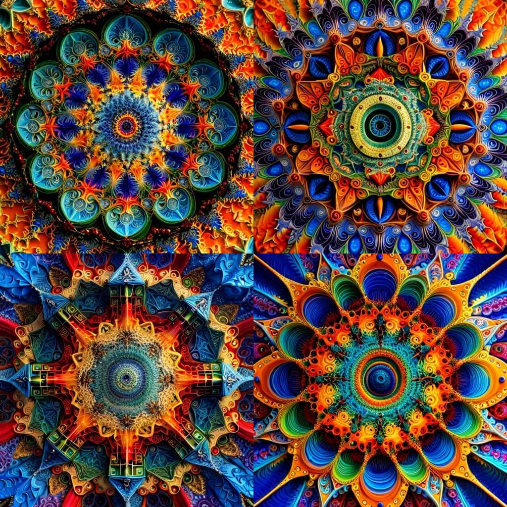 Fractal Mandalas II - AI Generated Artwork - NightCafe Creator