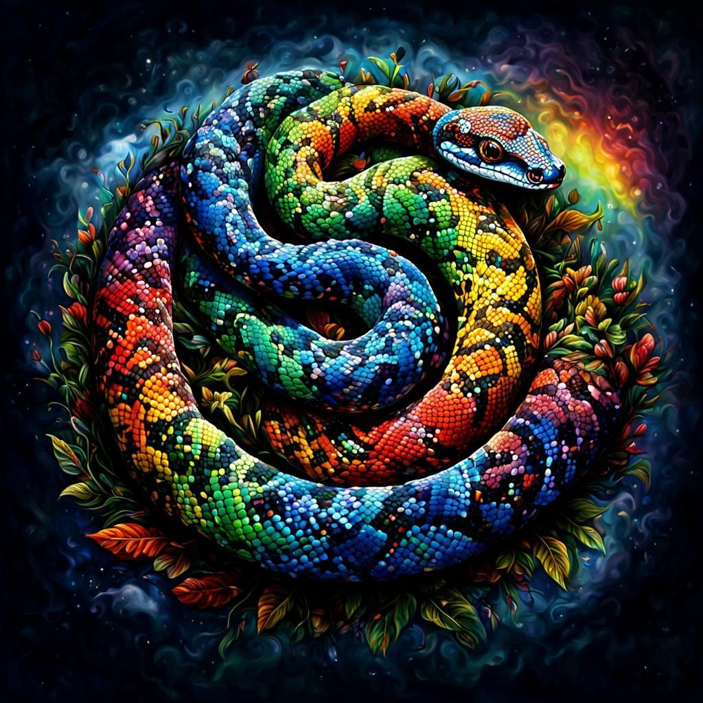 Australian dreamtime rainbow serpent.  by @AusArt