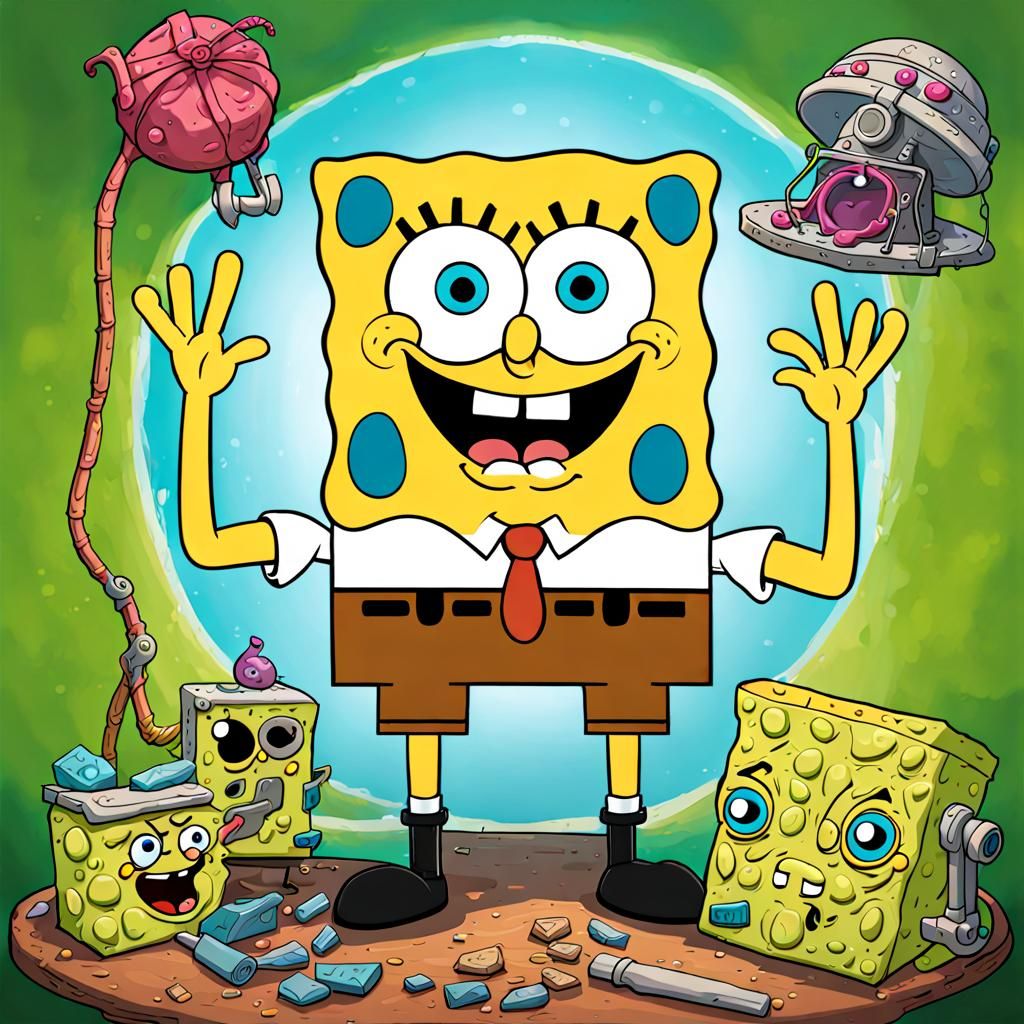 spongebob on acid - AI Generated Artwork - NightCafe Creator