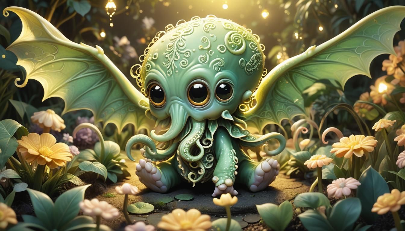 An adorable illustration of an anthropomorphic ALIEN CREATURES   