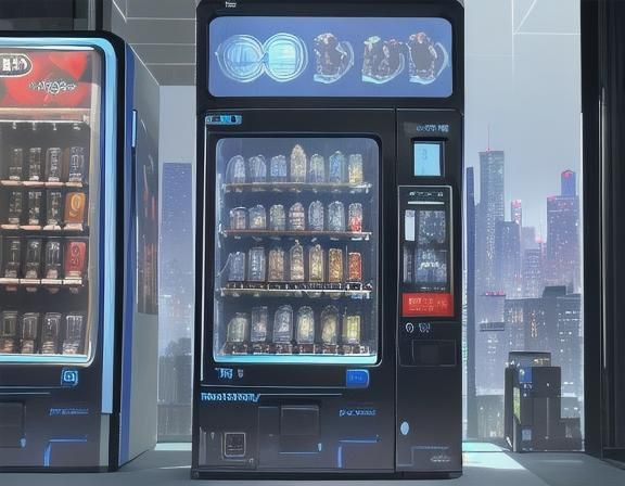 Robotechnology on display. Robotic vending machines and huma...