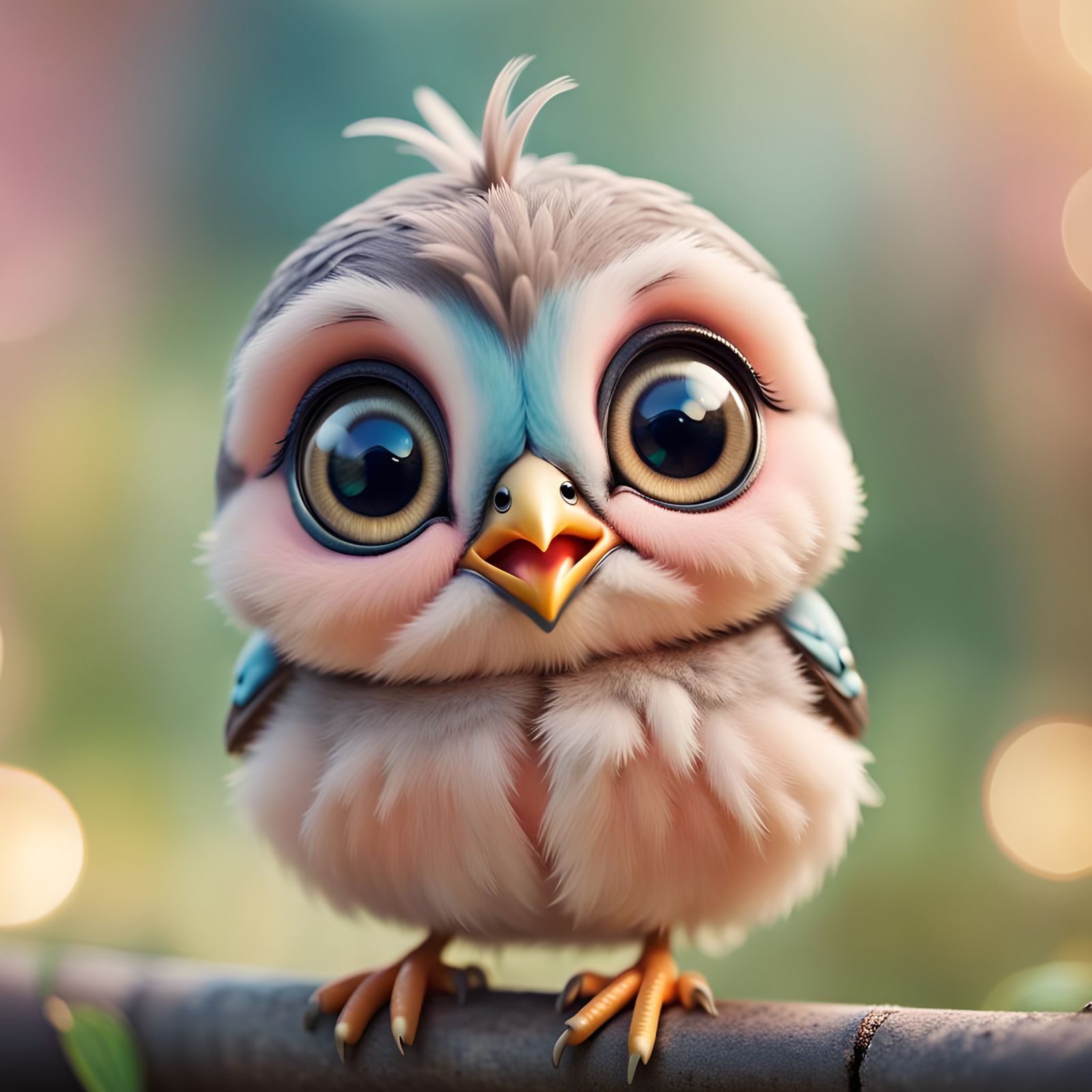 Adorable chibi bird 🩷  by @Sminks