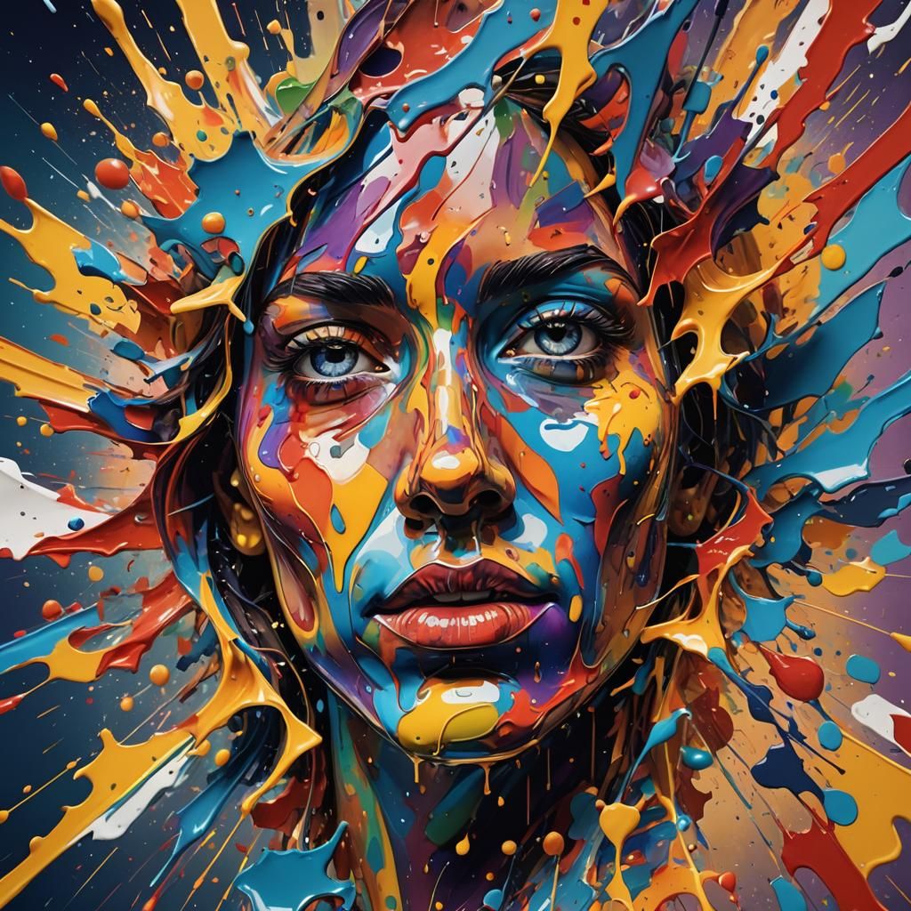 Hyperrealistic Abstract Splash Art with Dramatic Lighting