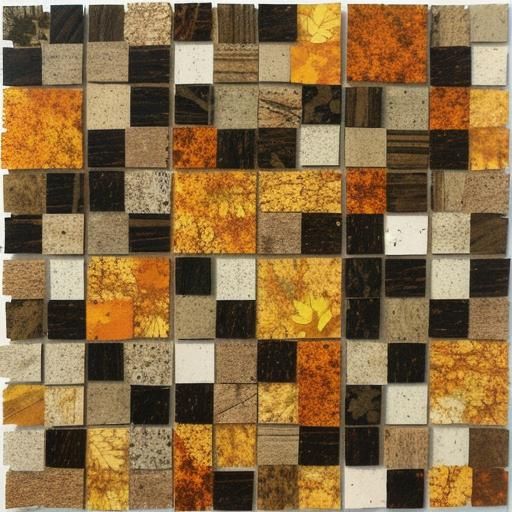 torn thick textured paper collage mosaic - Autumn