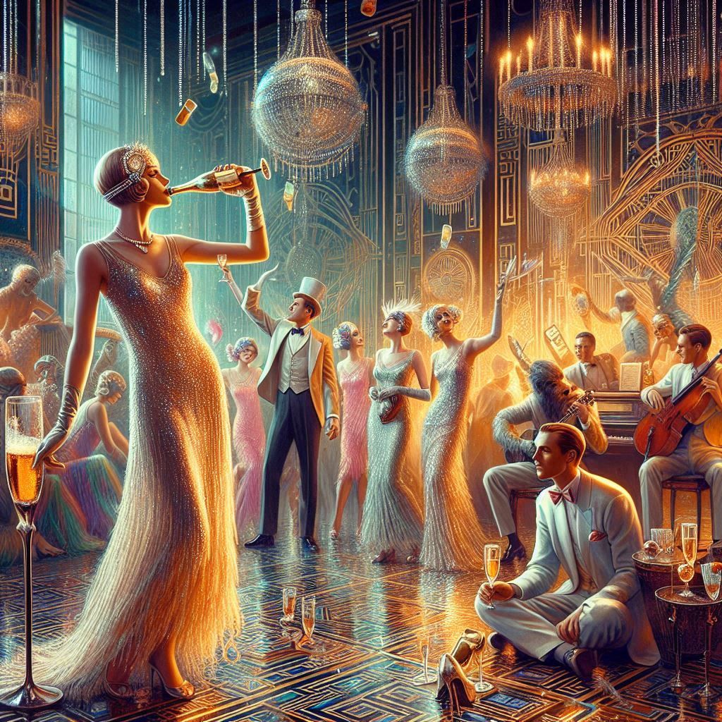 An extravagant 1920s Gatsby party.