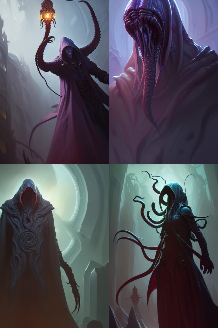 mindflayer, illithid in combat, eldritch horror, 8k resoluti...