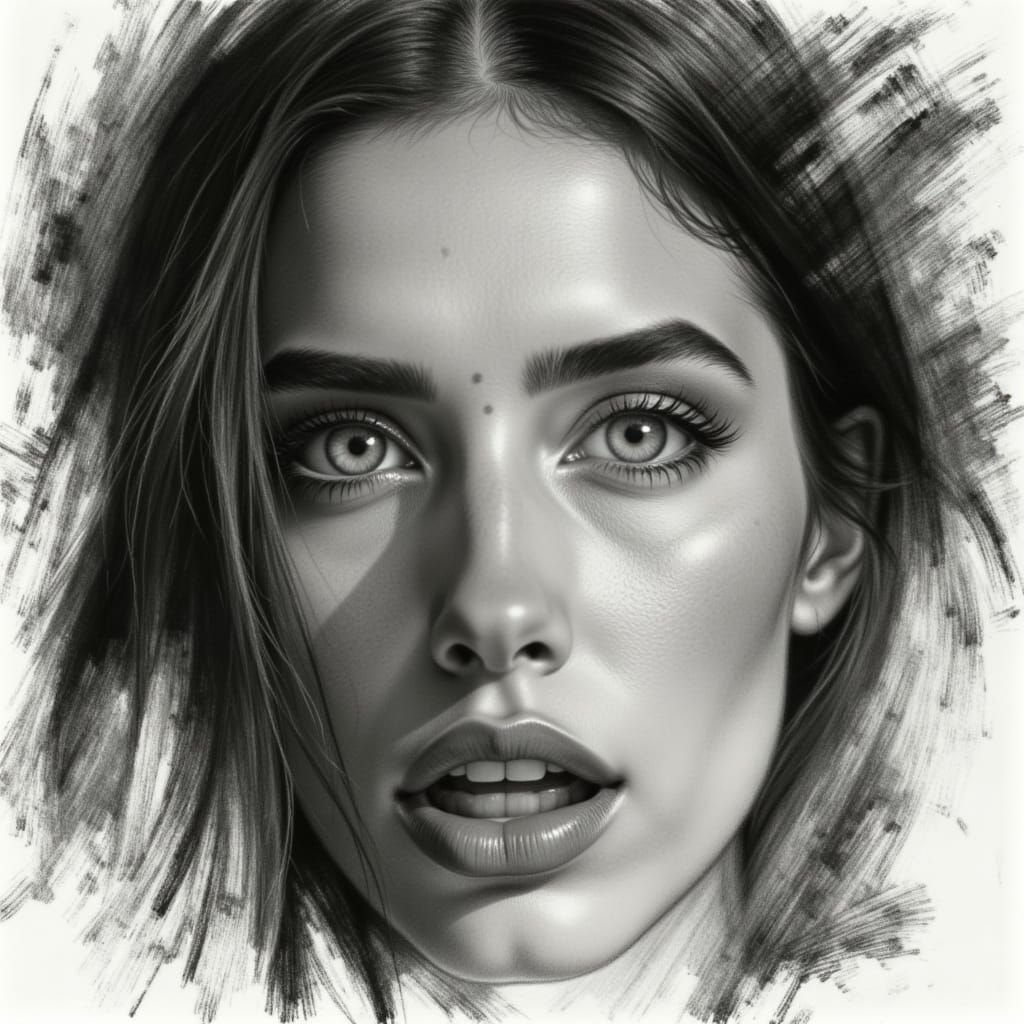 charcoal woman portrait <lora:Sveta II Charcoal:1.0>