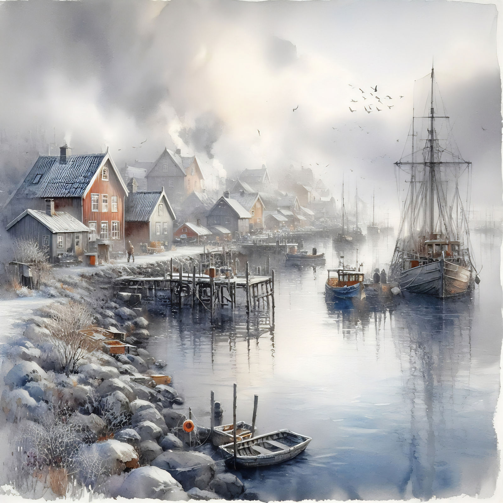 Scandinavian Winter Harbor  by @LoveSpirit