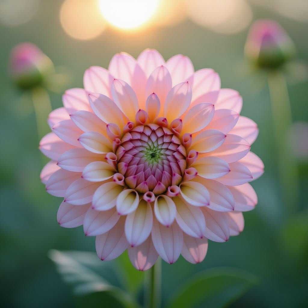 Ethereal Flower Double Exposure with Gardener at Dawn