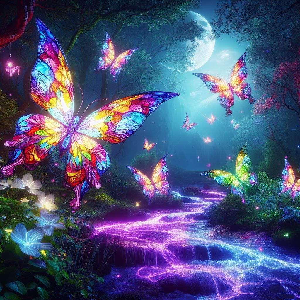 Glass Butterflies - AI Generated Artwork - NightCafe Creator