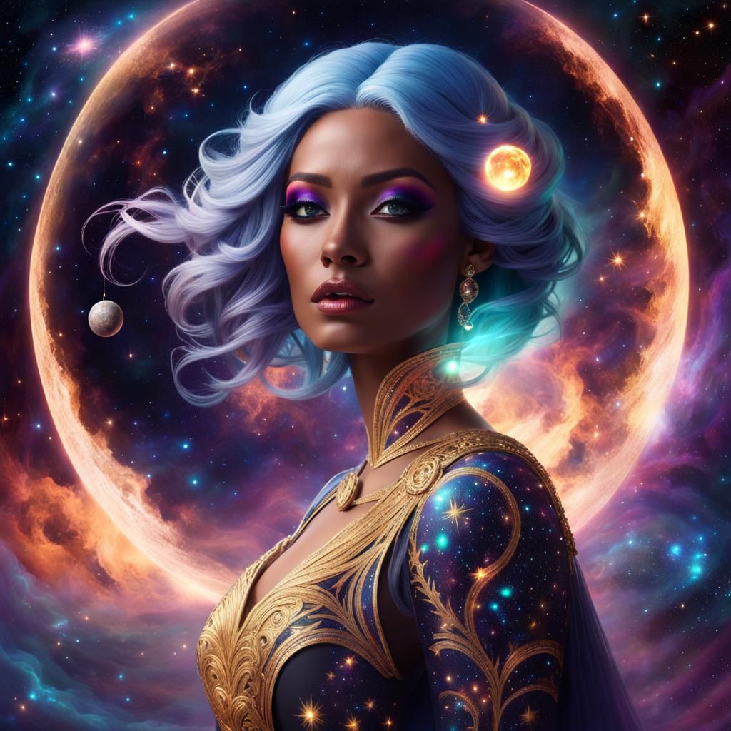 A cosmic girl, - AI Generated Artwork - NightCafe Creator