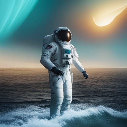 astronaut in the ocean