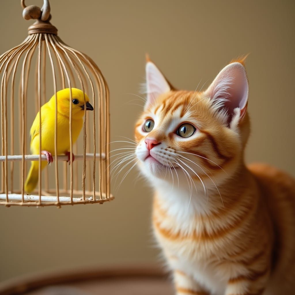 cat and canary  by @Sig