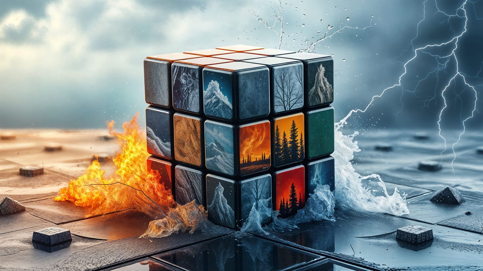 Rubik's Cube Extreme Weather  by @Narolinus