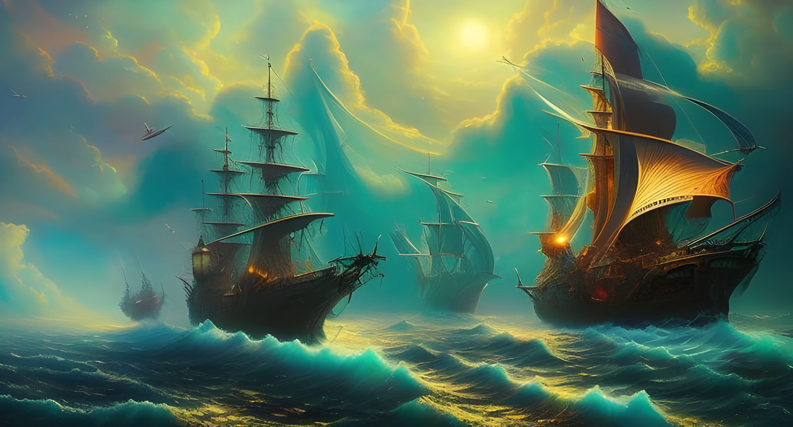 Intricate hyperrealistic "ship of dreams" by anna Dittmann, ...