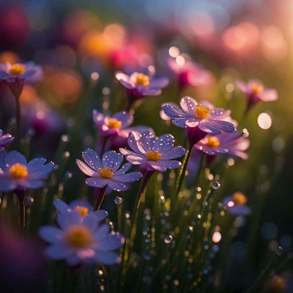 sparkling dew drops on the most beautiful spring flowers  by @Charlotti