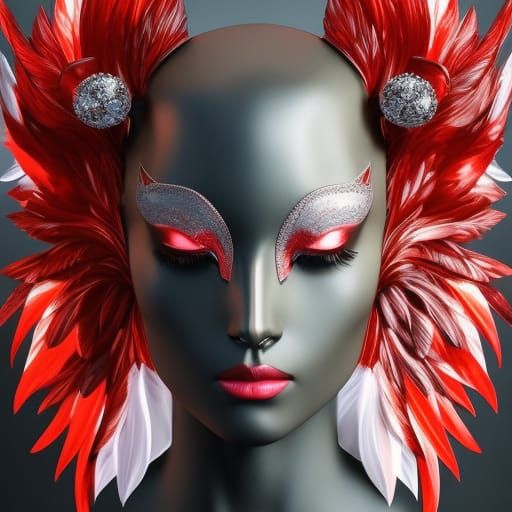 Red & white Headdress