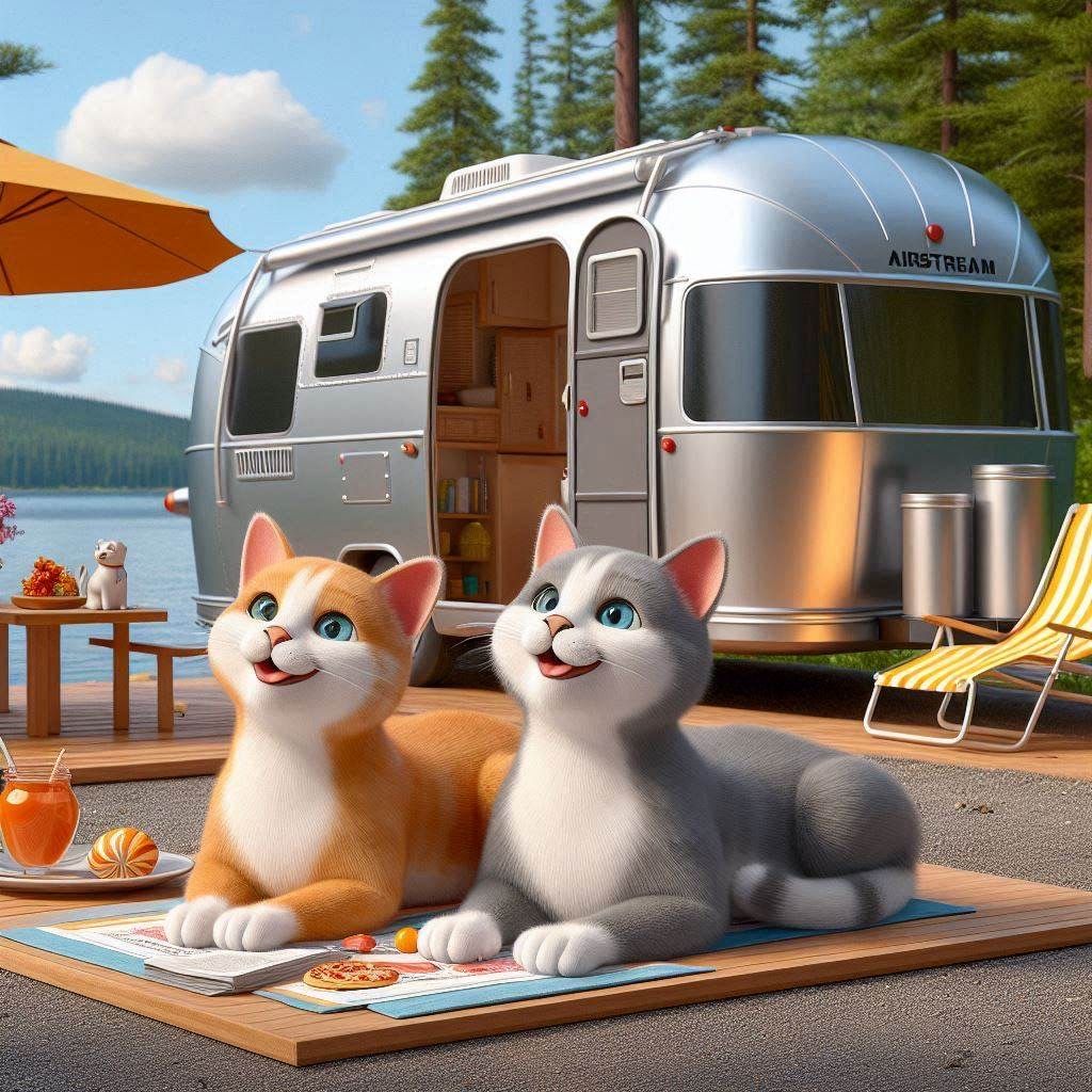 Cats on Vacation in an Airstream, a series