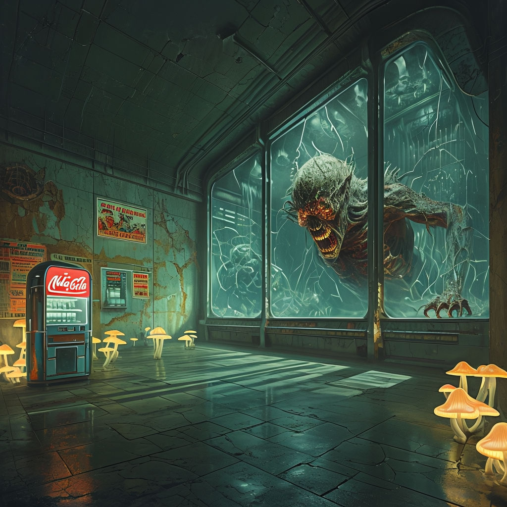 Retro-Futuristic Hospital Waiting Room: