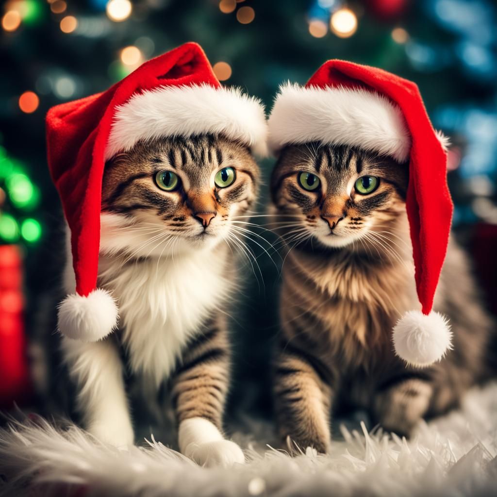 Merry Christmas from the cats! - AI Generated Artwork - NightCafe Creator