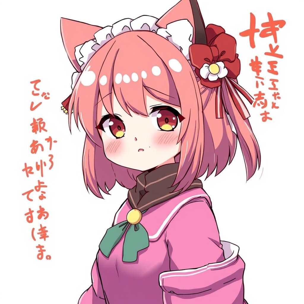 Anime-Style Cute Feline Family