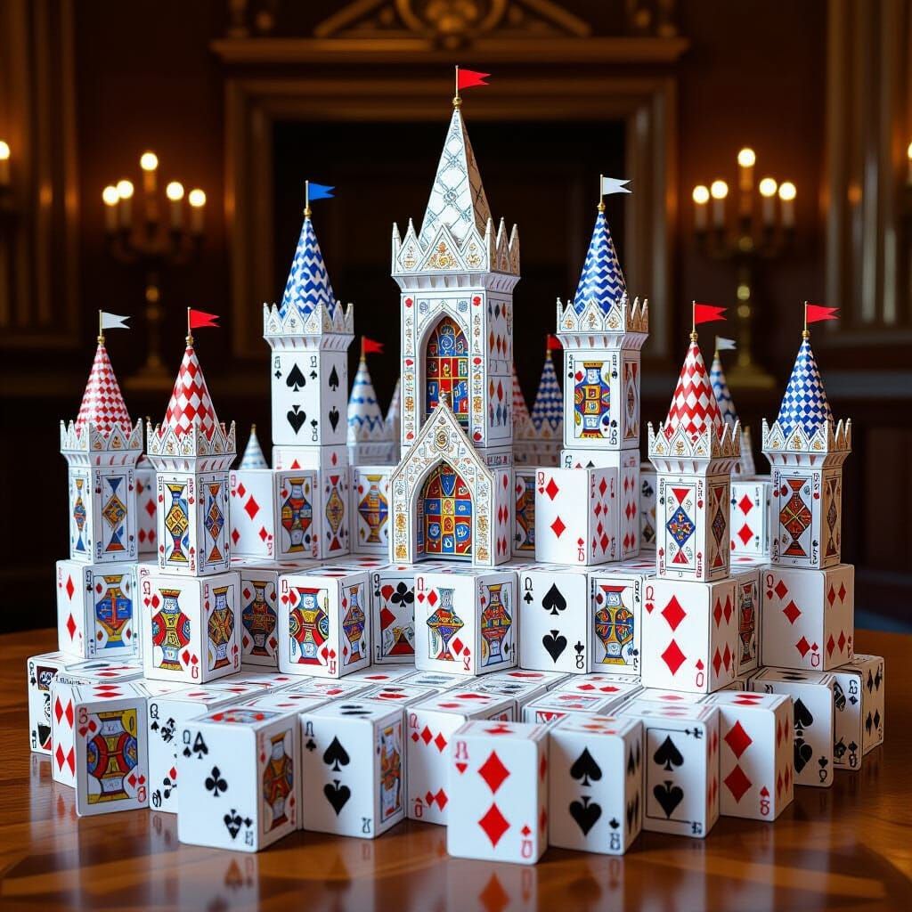An entire royal court built from card suits and patterns  by @EsterJasmine