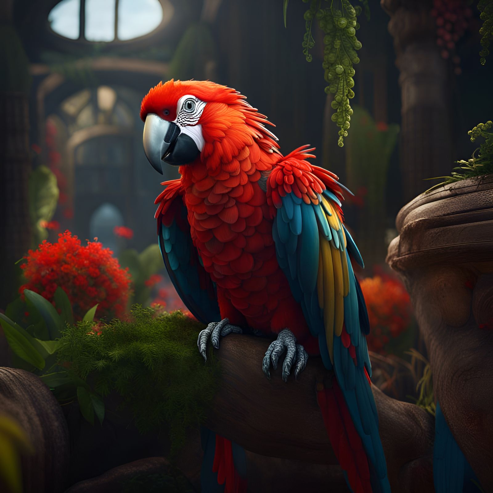 Red parrot