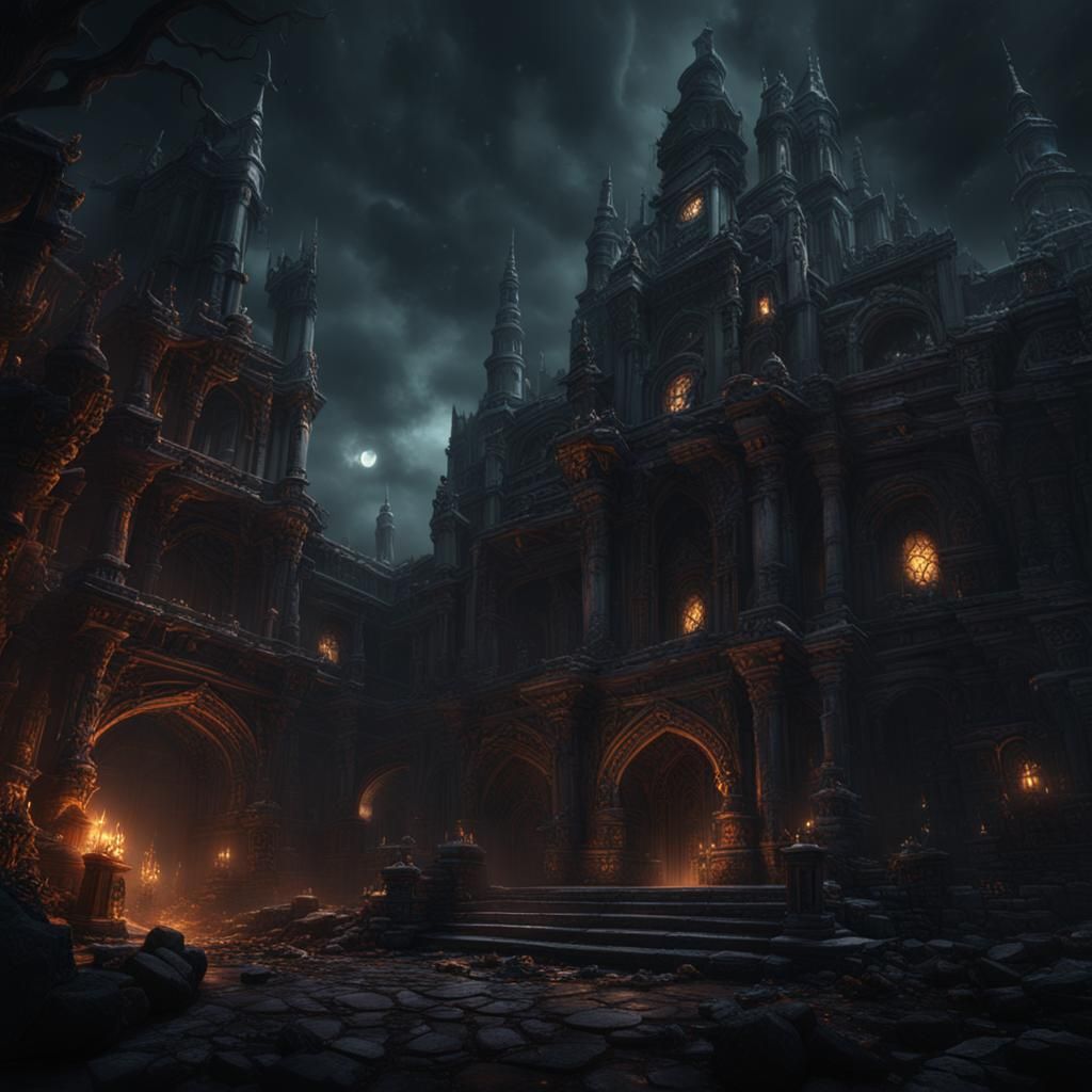 Embracing Darkness: Detailed Matte Painting in Deep Color