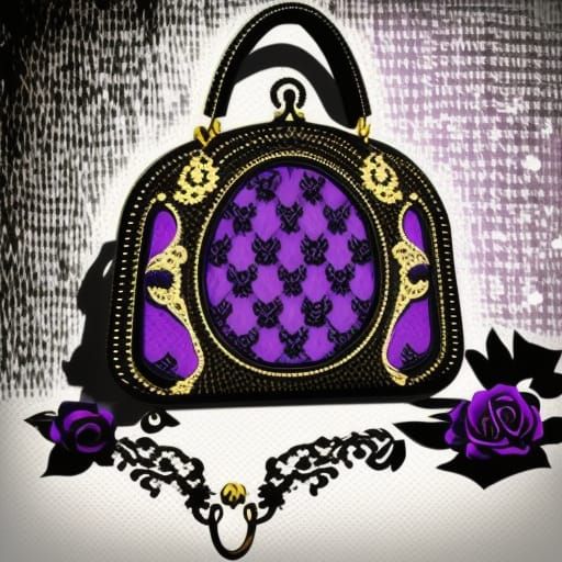 Victorian gothic black lace handbag with Vibrant purple accents with High  quality details& elegant details& Victorian vibes& gothic vibes& e - AI  Generated Artwork - NightCafe Creator