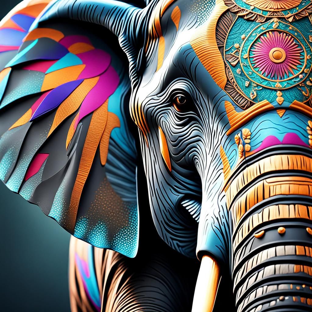 Elephant portrait   by @Arisiin