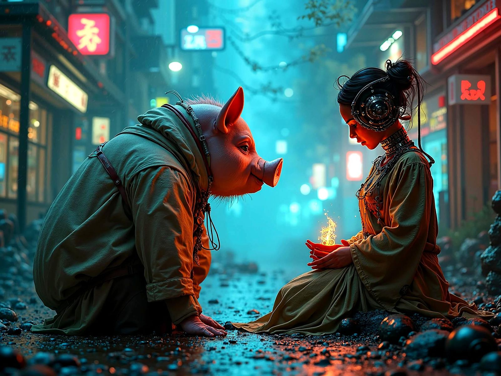 Pigman worshipping the Cyber Shrine Maiden