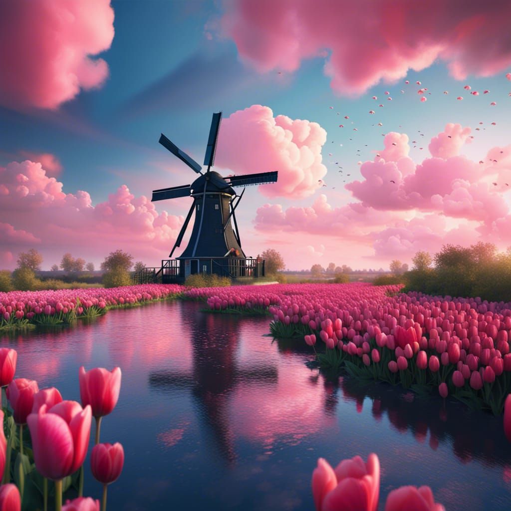 Kinderdijk - AI Generated Artwork - NightCafe Creator