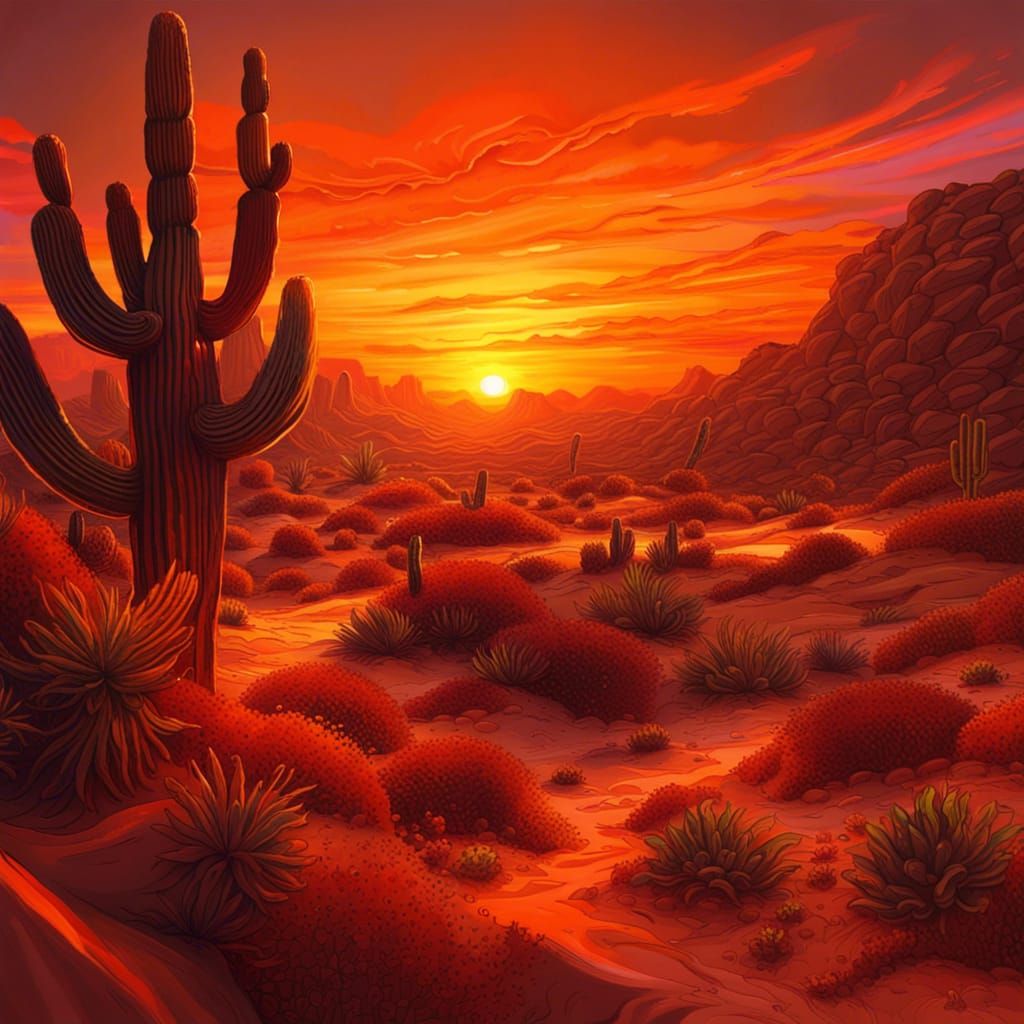 Desert sunset   by @GreenNails